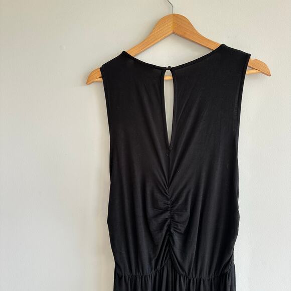 Evereve Cinch Front V-Neck Full Length Sleeveless Jumpsuit Black L - Picture 11 of 12